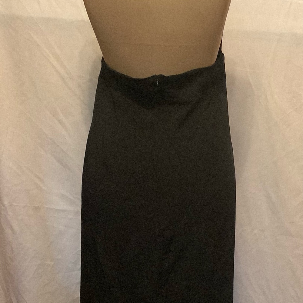 SHEIN Black Grunge Backless Halter Cover up Dress with Thigh Slits - Picture 3 of 8